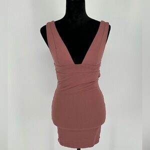 Lulus Women's Mauve Sz XS Stretchy Lined Bodycon Mini Party Dress Z2